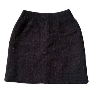 Kasper Petite Knit Metallic Black Mini Skirt Size 6P